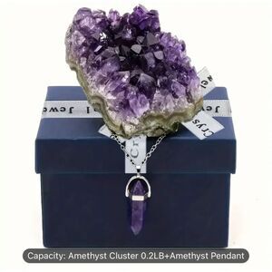 Amethyst Stone & Amethyst Pendant with Necklace